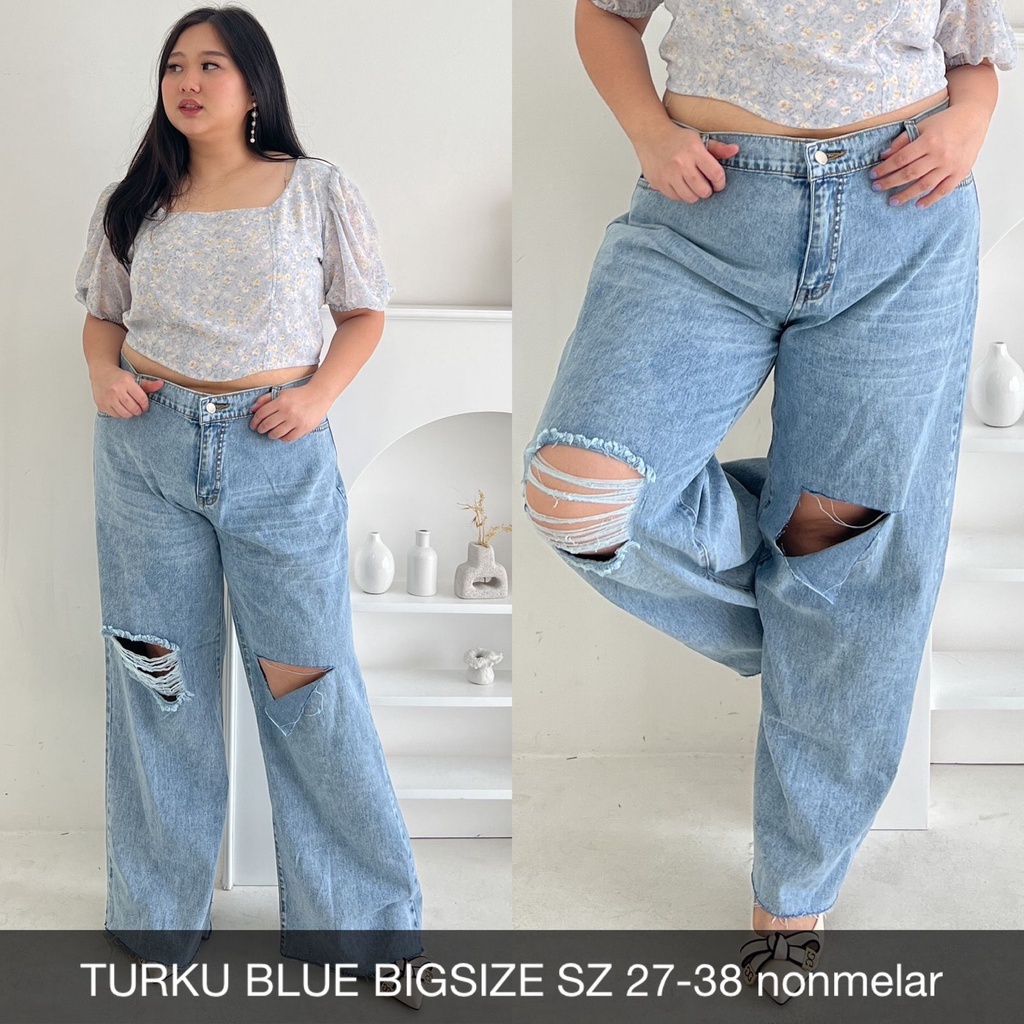 CELANA JEANS WANITA TURKU BLUE KULOT