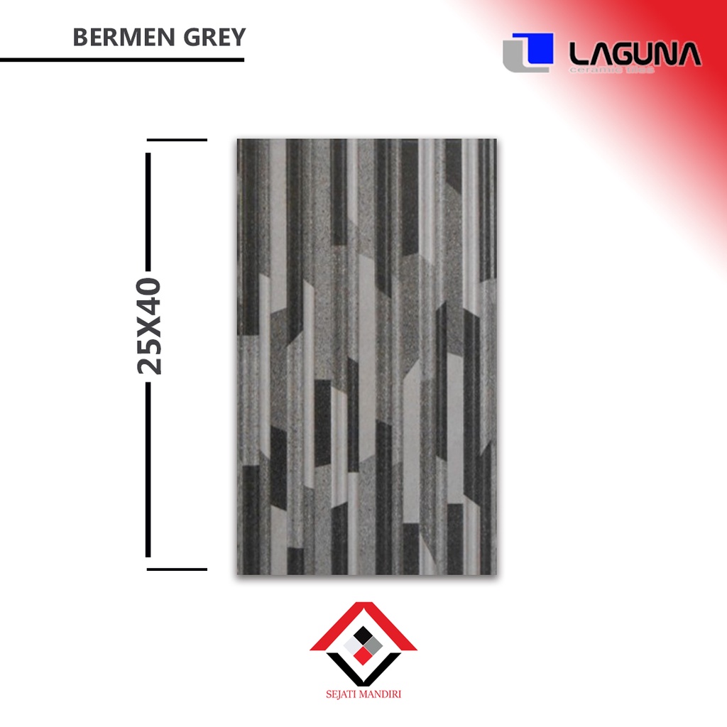 keramik dinding 25x40 - motif batu alam - laguna bermen grey