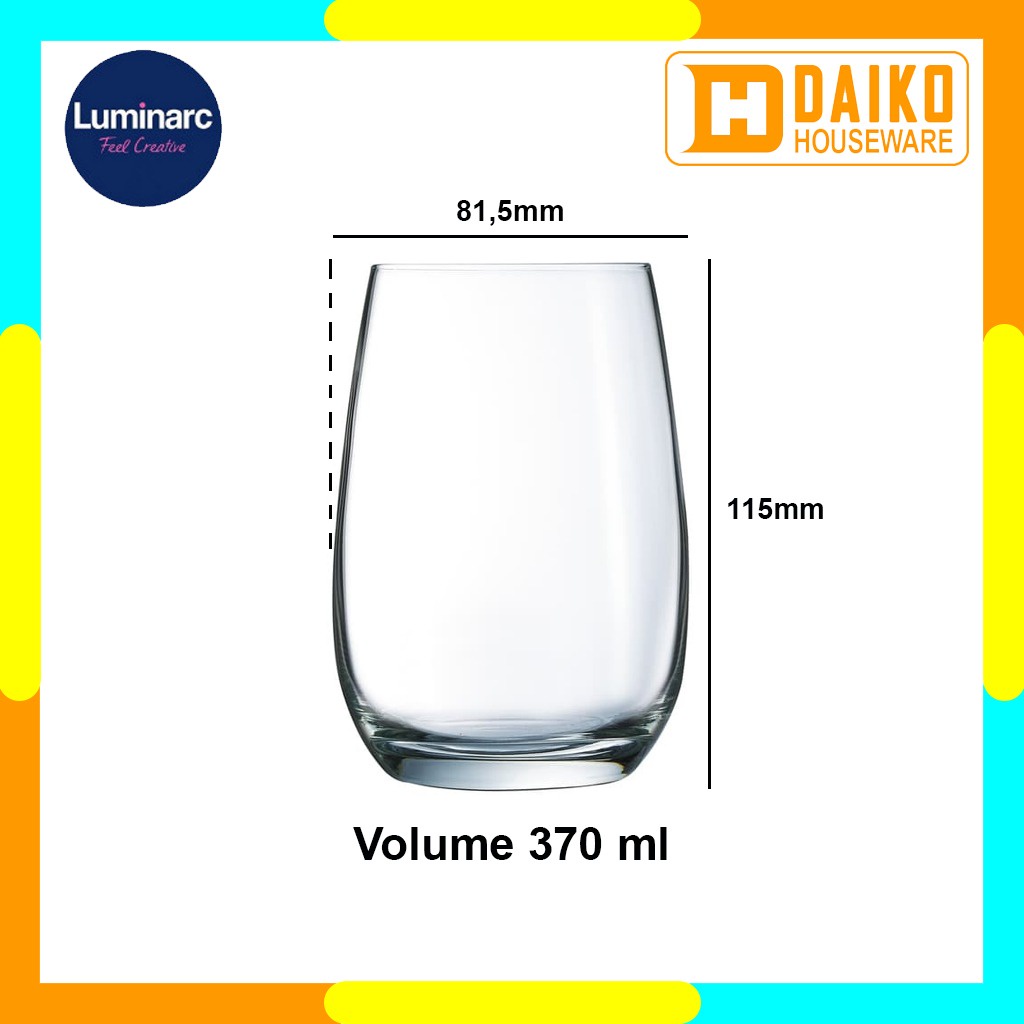 Gelas Mineral Arcoroc Gobelet Fh 37 Drinkware 370 ml