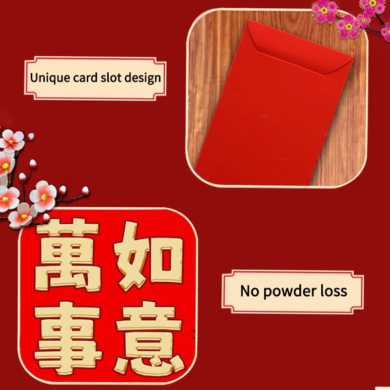 6 Pcs / Set 2023 Amplop Angpao Tahun Baru Cina / Imlek Motif Kartun Kelinci Warna Merah