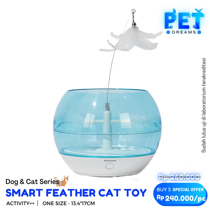 MAINAN KUCING GERAKAN BULU LONCENG PANCINGAN FUR SMART CAT KITTEN TOY