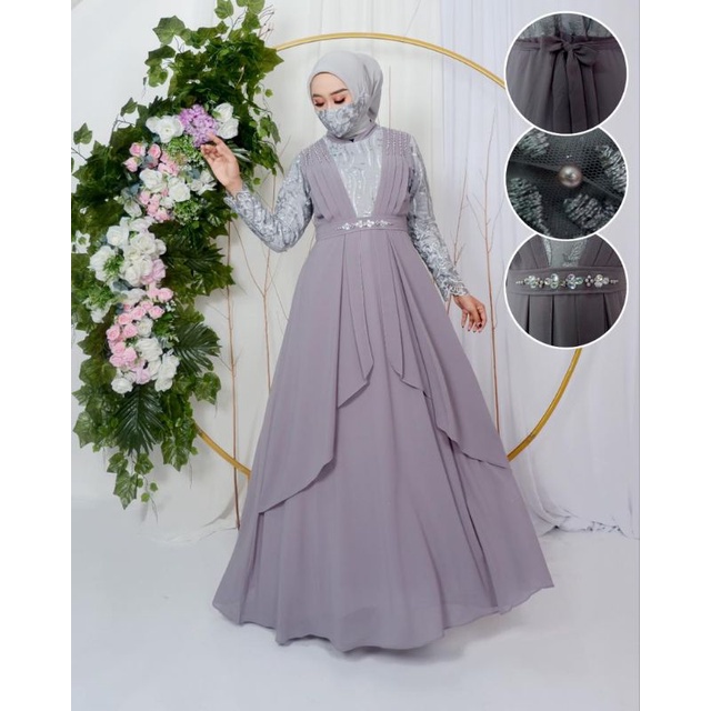 Dress Pesta Mewah / Gamis Tile Jelita / Dress Seruty / Gamis Payet / Gamis / Gamis Kondangan / Gamis Tile / Dress Kondangan / Gamis Modern / Gamis Brokat / Gamis Wisuda / Gamis Kebaya / Gamis Mutiara / Dress