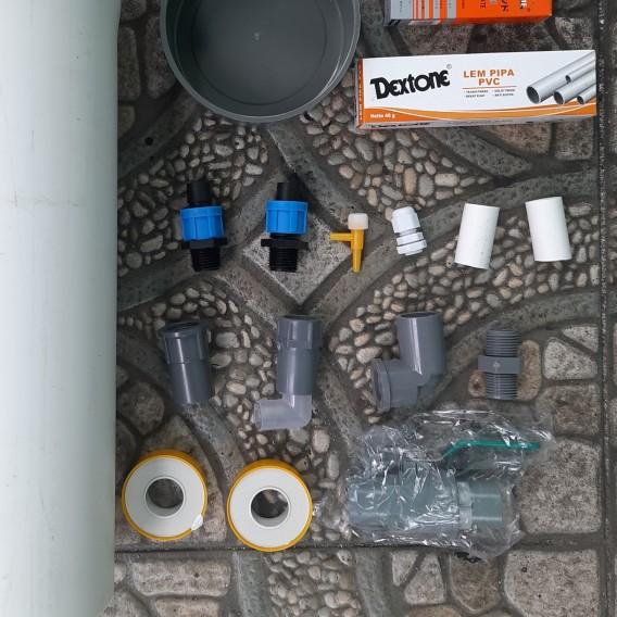 bahan filter canister diy + pipa 4" / external filter diy