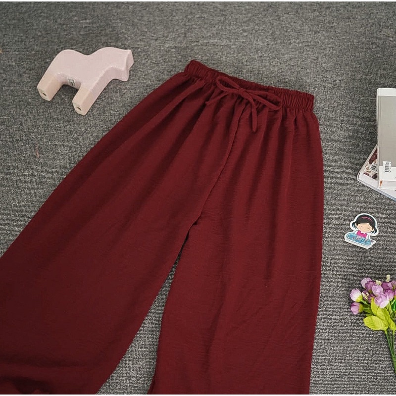 Tq88indonesia Fashion Celana Cullote Wanita Terbaru / KULOT CRINCLE JUMBO / Celana Panjang Polos Cewek / Ootd Kasual
