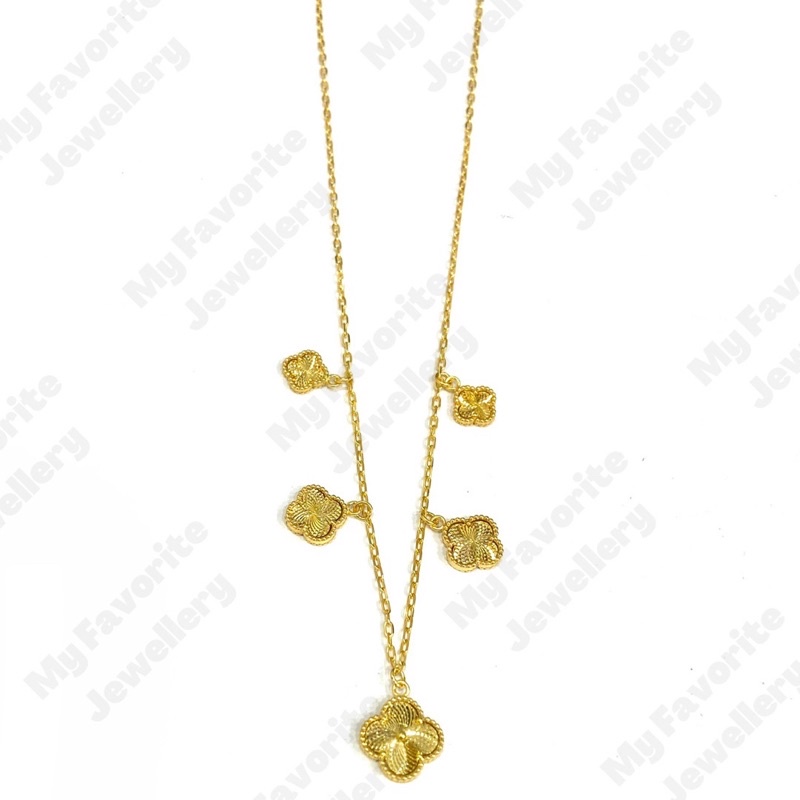 Kalung Clover V Cleef Emas Asli Kadar 700