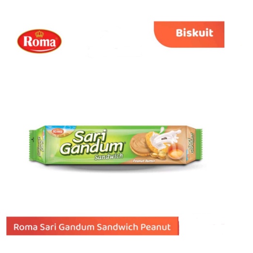 ROMA SARI GANDUM SANDWICH KACANG DAN SUSU 108G