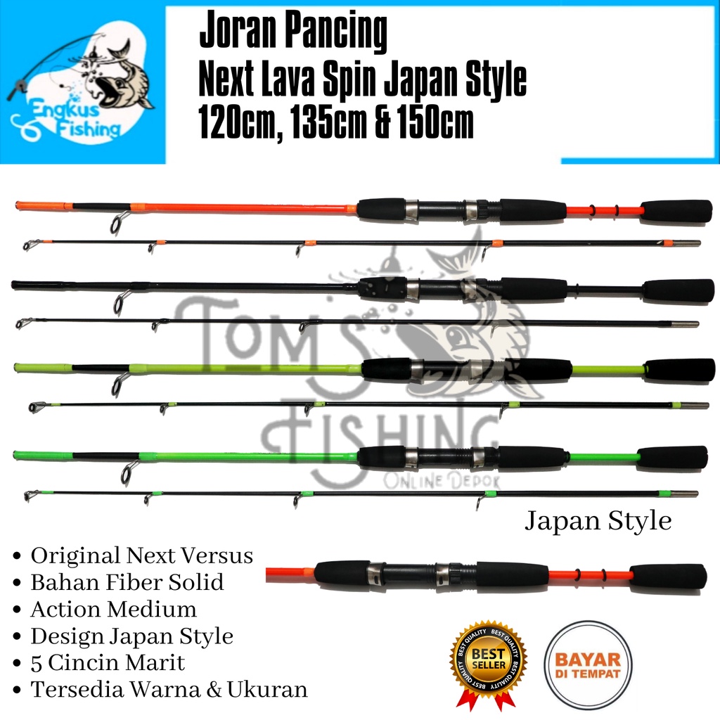 Joran Pancing Next Lava Spin Japan Style (120cm - 150cm) Fiber Solid Murah - Engkus Fishing