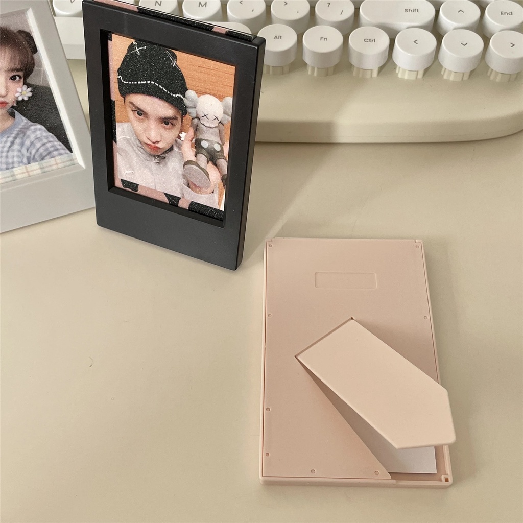 3inch Mini Ins Style Candy Color Photo Frame Desktop Klasik Foto Stand Gambar Dekorasi Meja Film Foto Idol Card Vertical Holder Dekorasi Rumah