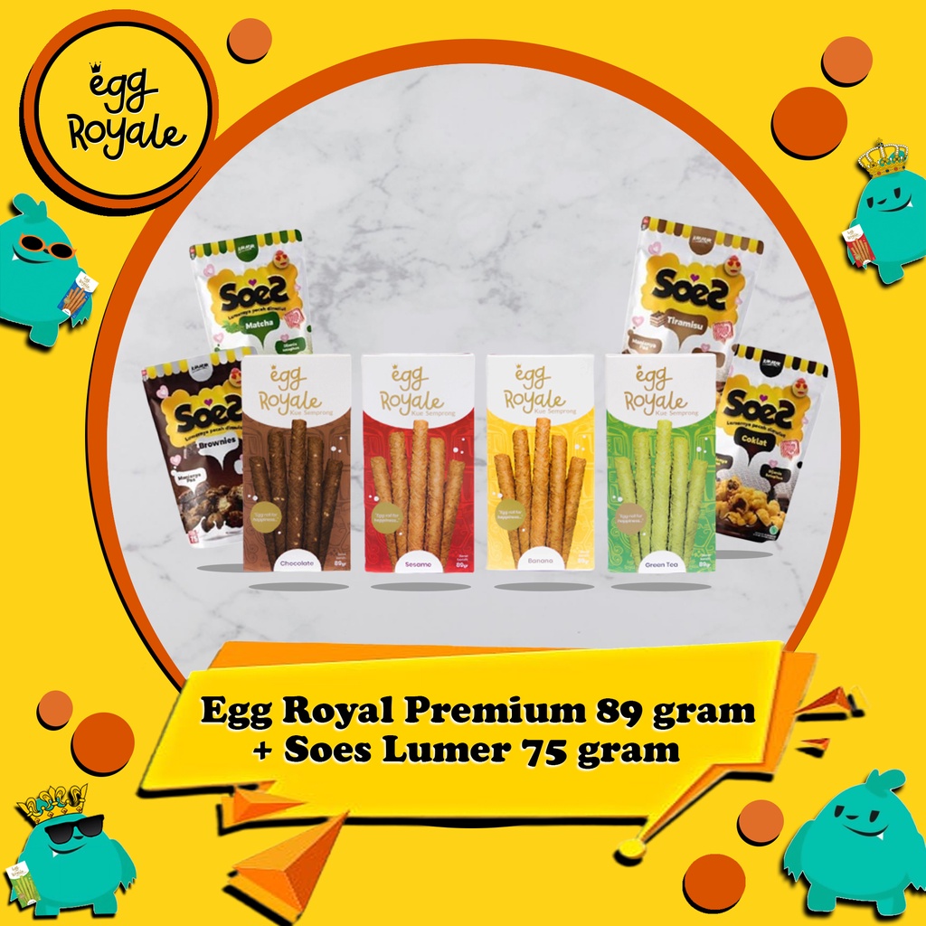 

Egg Royale 89gr + Bonus Soes Kering Lumer 100gr Snack Camilan Garing Cemilan Instant Kue Sus