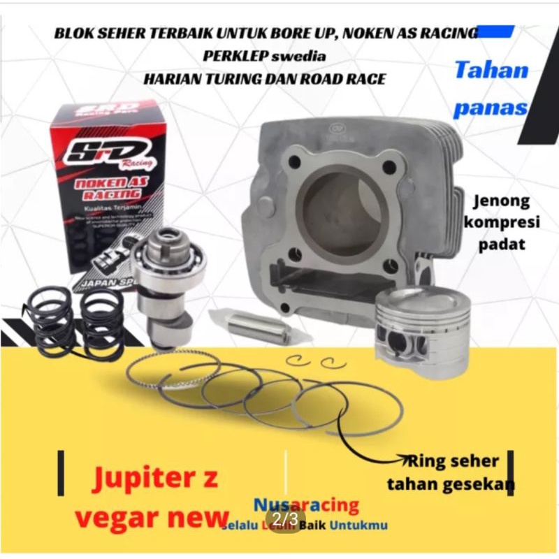 paket bore up Jupiter z, vega r new 55,25 150cc+noken as+per klep swedia