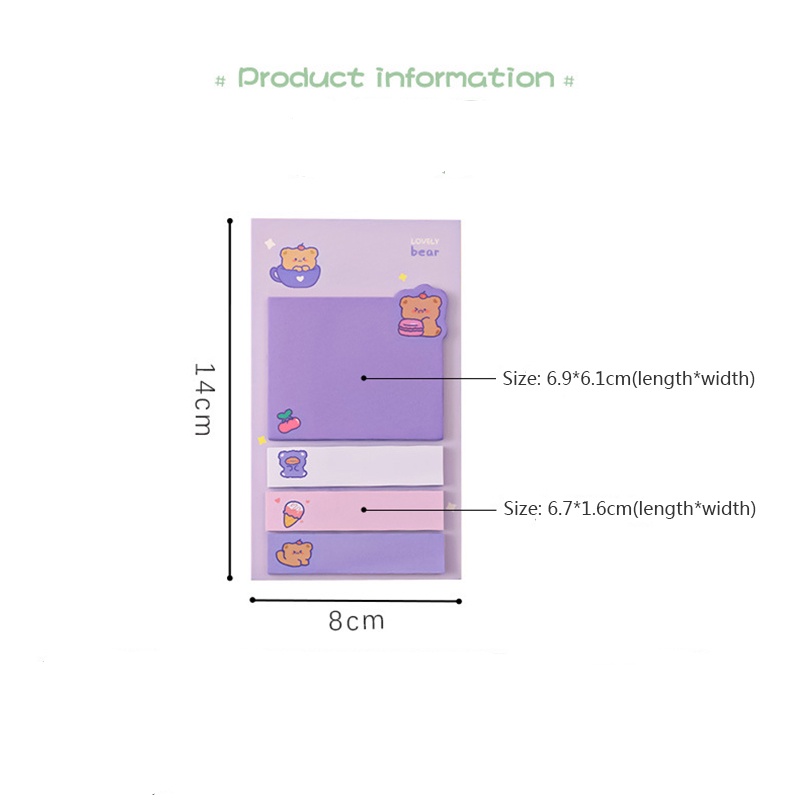 Sticky Notesmemopost It Motif Kartun Lucu Imut Kawaii Multi Warna Untuk Perlengkapan Kantorsekolah