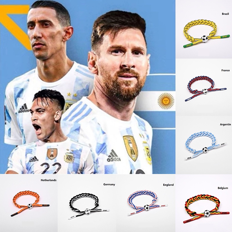 Gelang Tangan Tali Anyam Aksen Bintang Sepak Bola C Romesi 2022 Qatar World Cup Untuk Priawanita