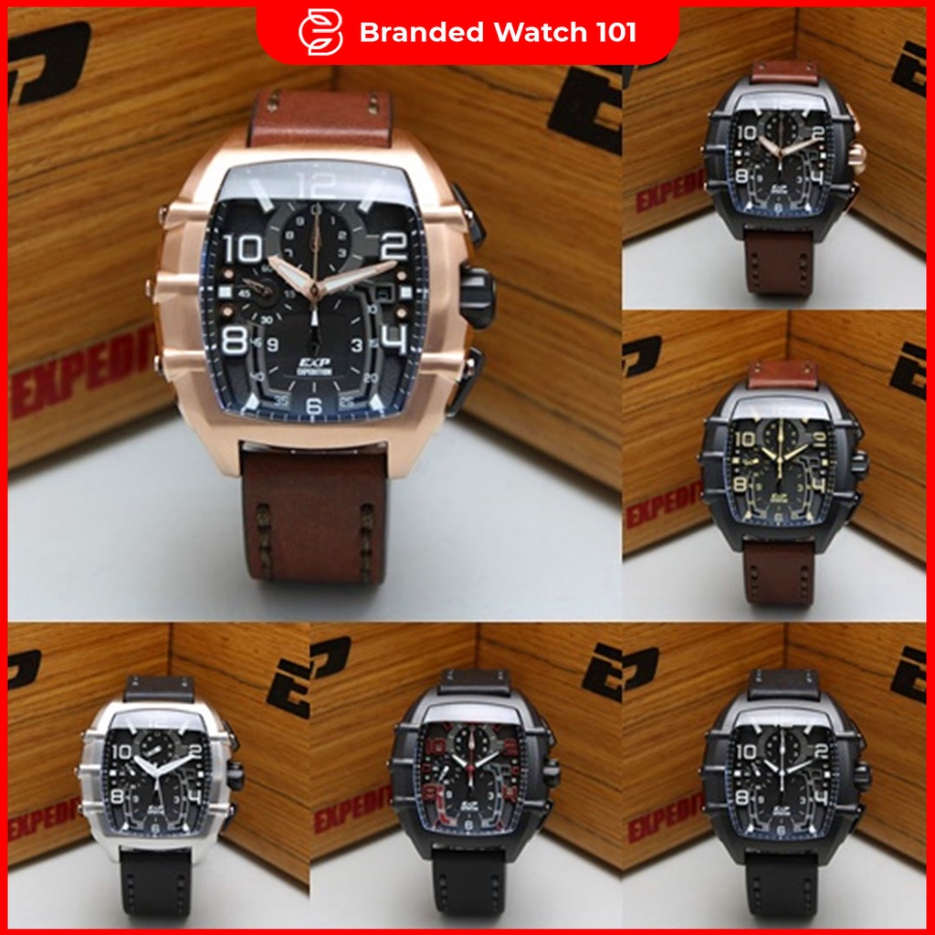 ORIGINAL Jam Tangan Pria Expedition E 6822 / E6822 / 6822 Garansi Resmi 1 Tahun, Leather
