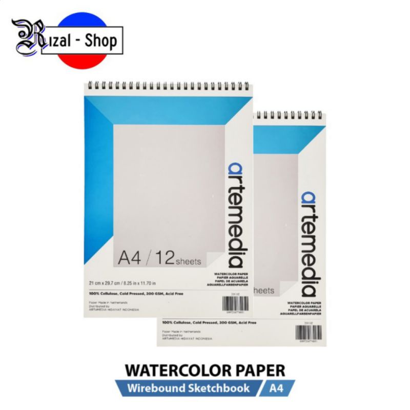 

Watercolor Pad Artemedia A4 Wire Bound Sketchbook Buku Sketsa Spiral