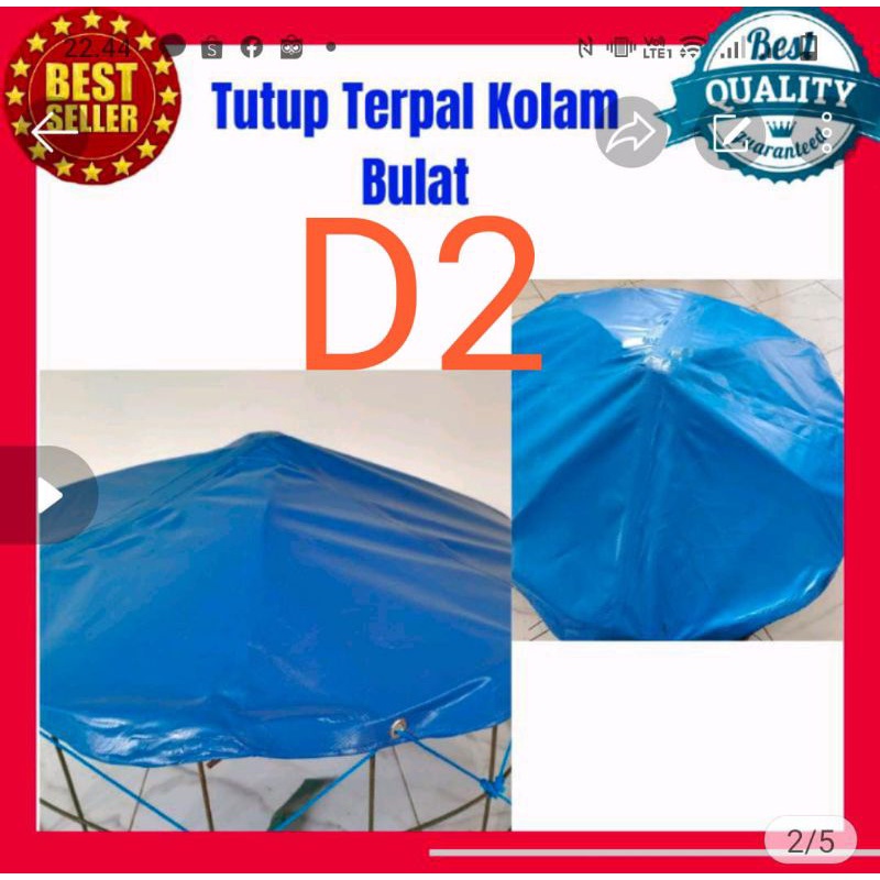 Tutup kolam bulat diameter 2m bahan orchir