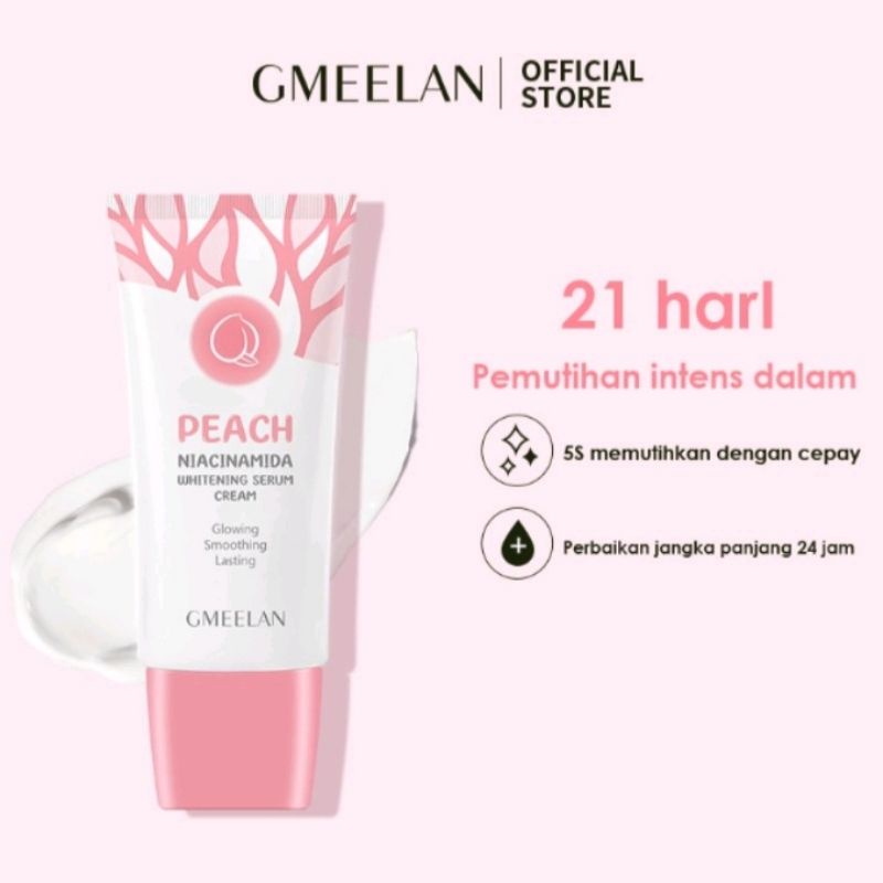 GMEELAN PEACH NIACINAMIDE WHITENING CREAM SERUM MEMUTIHKAN