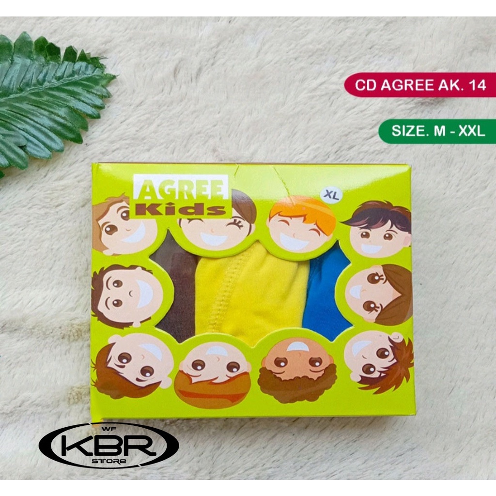 [3pcs]  CD AGREE KIDS AK 014 / AK 23| Celana dalam Agree kids| celana dalam anak-anak wf store