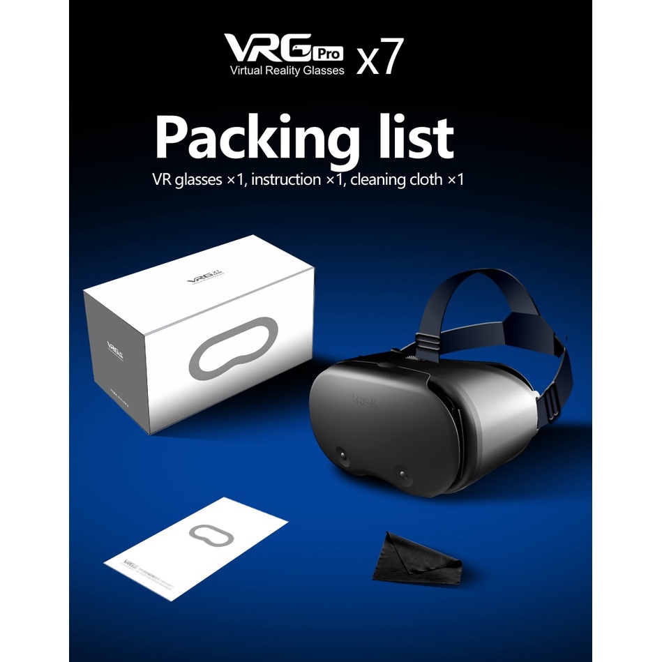 VRG PRO X7 - 3D Smart Virtual Reality Glasses for 5-7 inches Phones