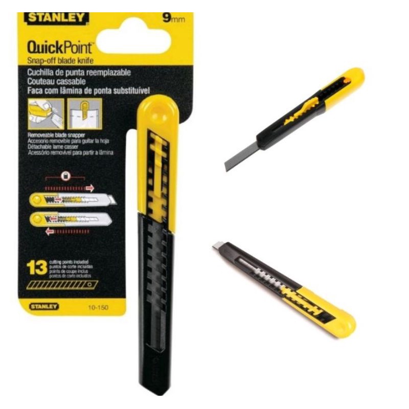 

0-10-151 Pisau Cutter 9mm Quick Point Snap Off Knife Stanley