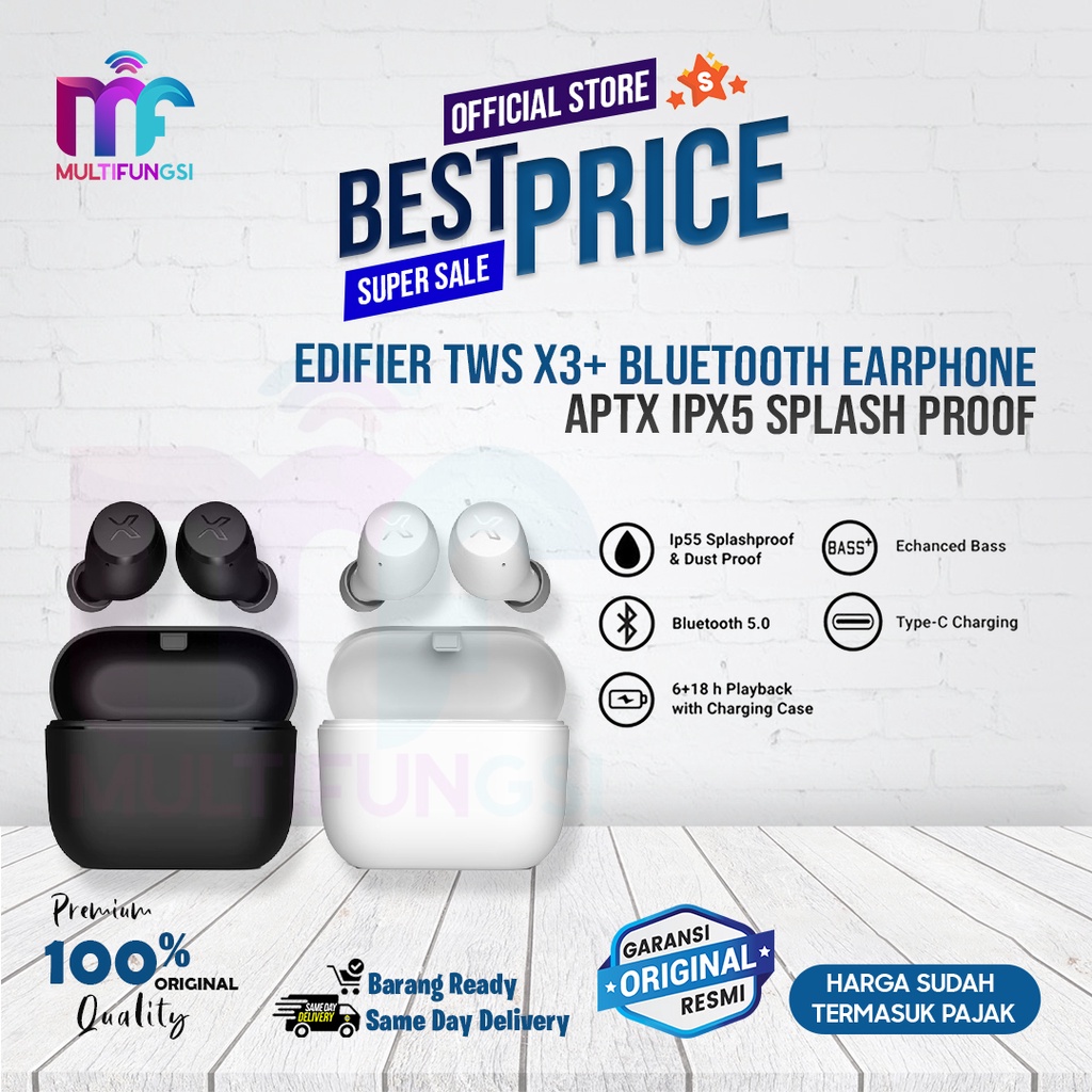 EDIFIER TWS X3+ Bluetooth Earphone aptX IPX5 Splash Proof