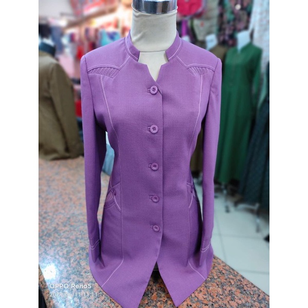 blazer kerja wanita warna ungu muda seragam kerja setelan tok blazer kantor blazer kode c