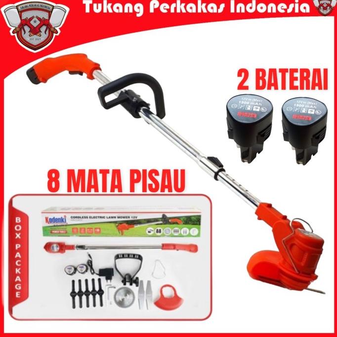 mesin potong rumput baterai cordless grass cutter trimmer kodenki