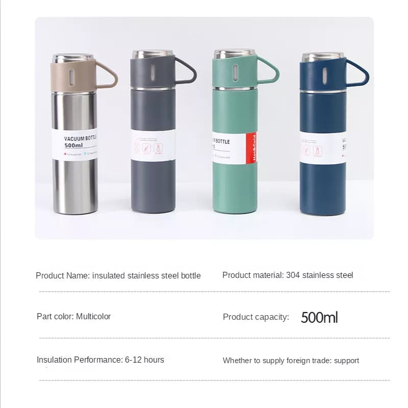 Termos Sultan Vacuum Flask Set Botol Minum Cangkir Premium Panas Dingin 500ml