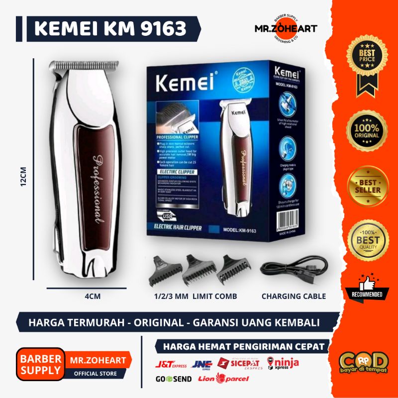 Original Kemei KM 9163 Trimmer Charger Original Mesin Cukur KM 9163