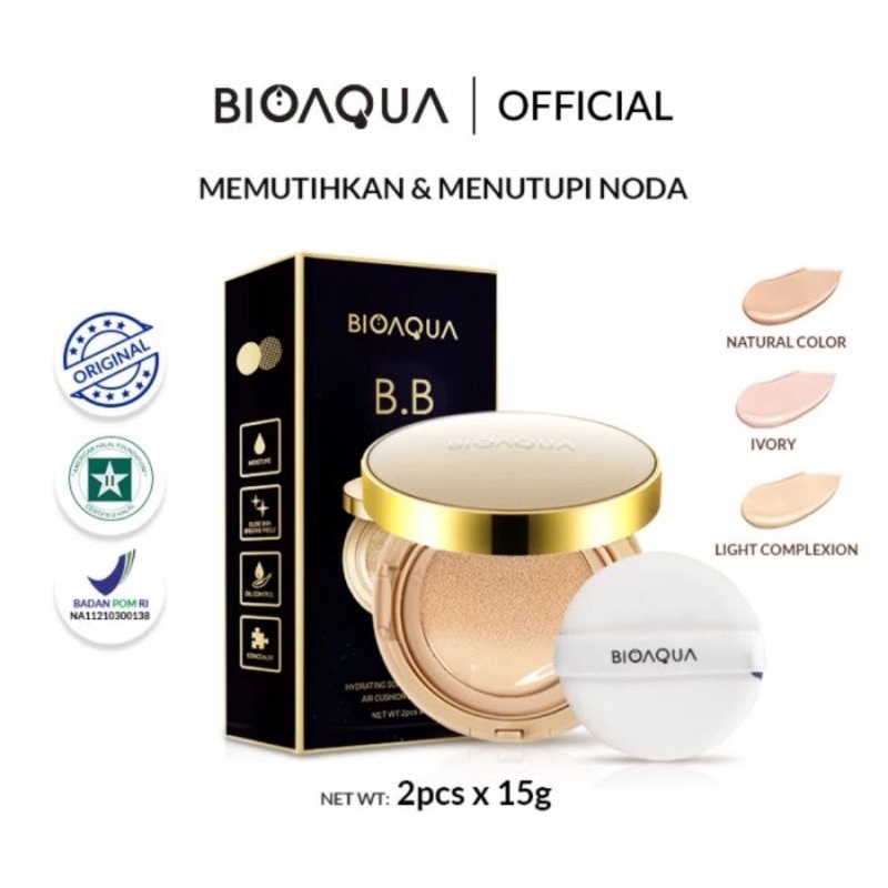 Jual BIOAQUA Hydrating Glowing BB Cream Cushion 15g + 1 Refil Cushion
