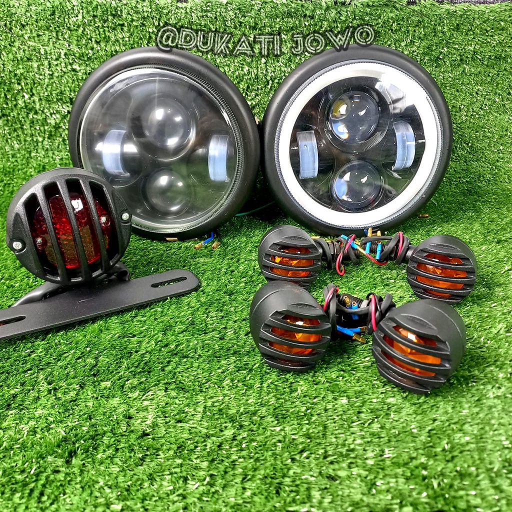 Paket headlamp japs Lampu daymaker set Riting grill stopan japstyle gl scorpio thunder custom