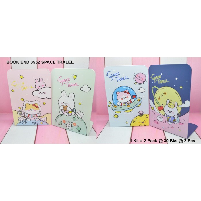 

penahan buku atau pembatas buku dari besi motif space tralel RATU.OS25