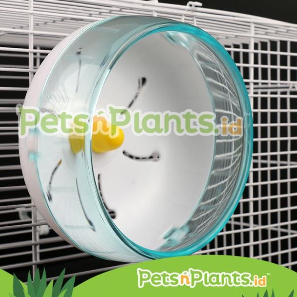 Mainan Roda Kandang Syrian Hamster - Silent Jogging Wheel Import BESAR - Biru Muda