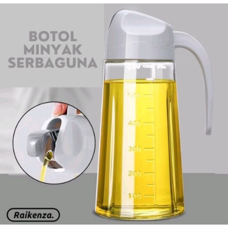 BOTOL MINYAK BAHAN KACA TEBAL 580ML / TEMPAT MINYAK SERBAGUNA 580ML / OIL POT