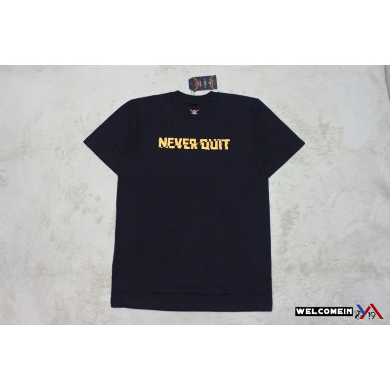 Kaos Premium Tactical Never Quit Pendek Hitam / T-Shirt Cotton Combed Opsyle