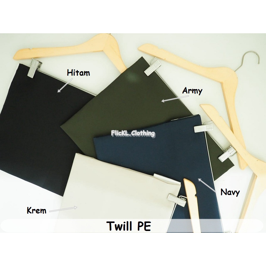 Bahan Kain Twill PE Polyster Rollan