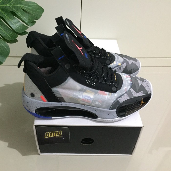 Sepatu Nike Air Jordan 34 Xxxiv Low Print Colorways - Premium Original