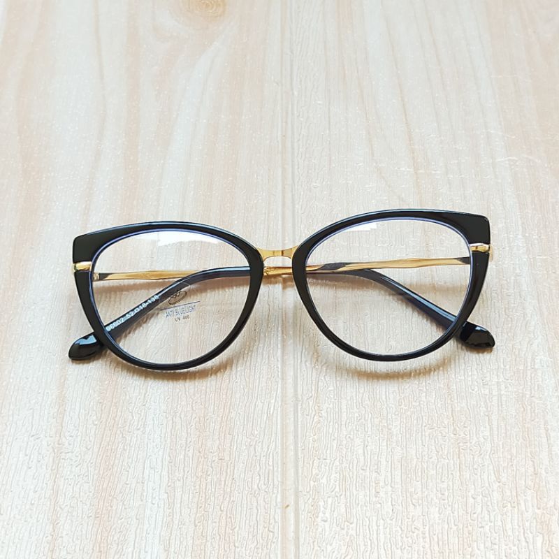 FRAME KACAMATA TERBARU CAT EYE WANITA MINUS ANTI RADIASI KOREA FASHION PHOTOCROMIC BLUERAY BLUECROMIC