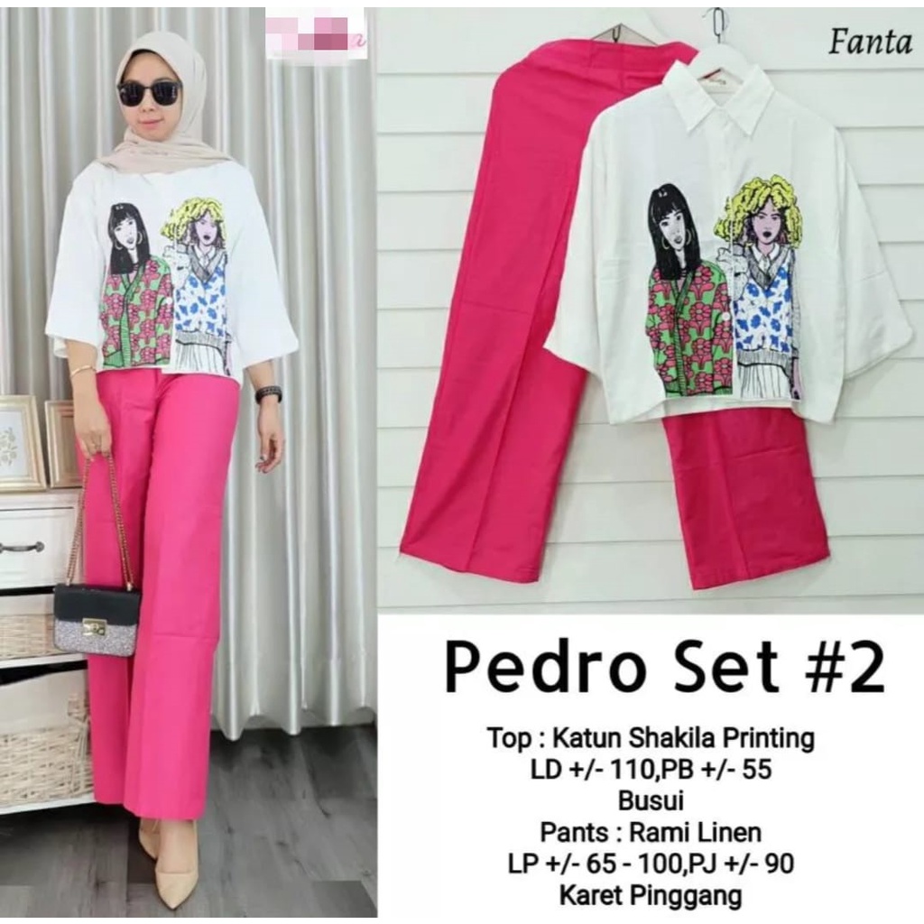 SET ANIMEE KEMEJA CROP SABLON WOMEN CRINKEL AIR FLOW