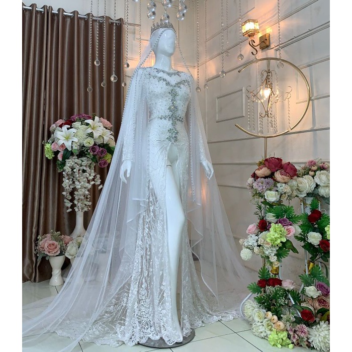 GAUN PENGANTINPEYET JEPANG/ GAUN PENGANTIN PREMIUM EKOR LANSUNG// GAUB MODERN  GAUN JUBAH || GAUN MEWAH  FUL PAYET || BAJU PENGPENGANTEN TERBARU 2021