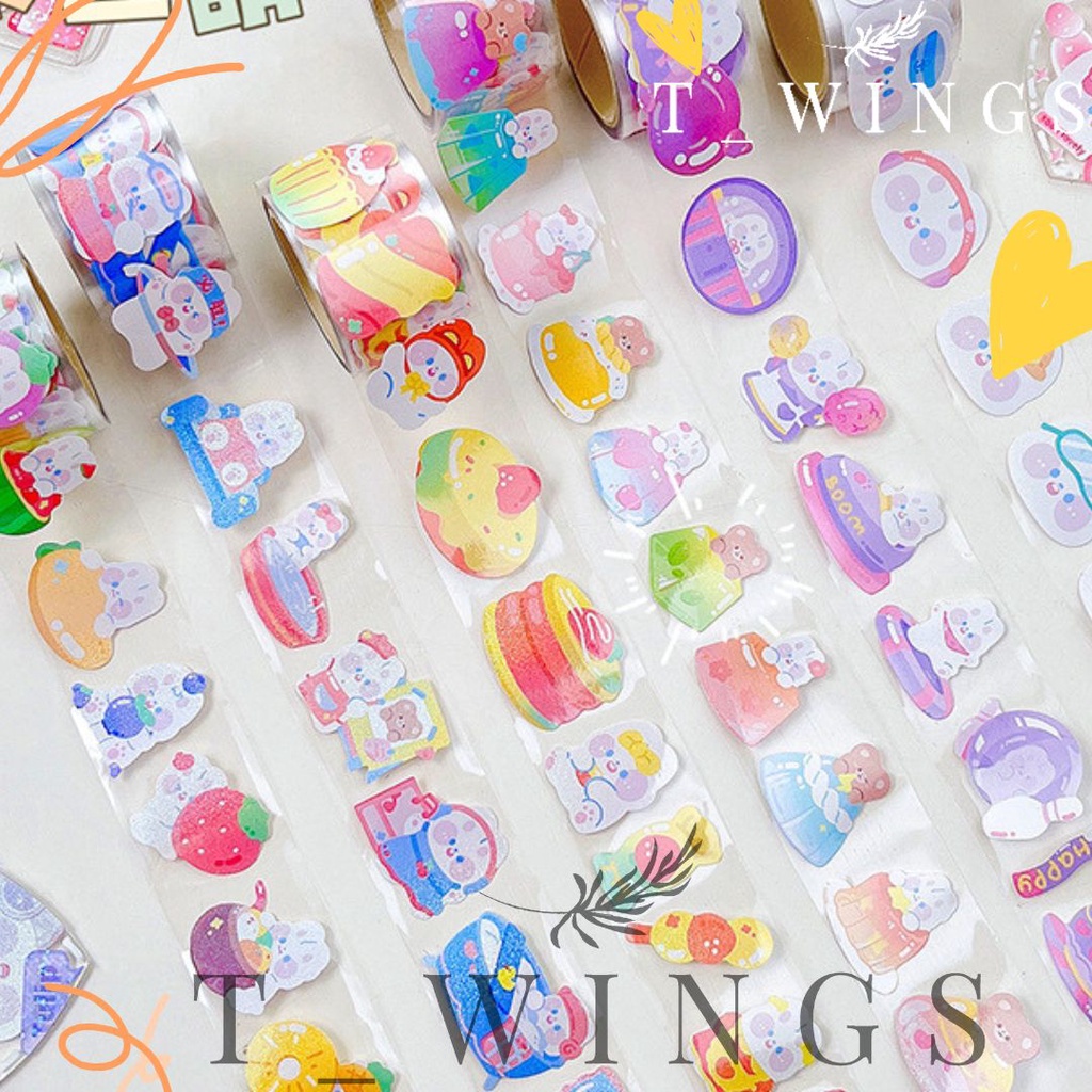 

[ New Arrival ] Stiker VIral / Washi stiker selotip / Selotip Washi stiker Awan Lucu / Sticker Roll lucu / Kawaii Cute Stiker 300cm/roll