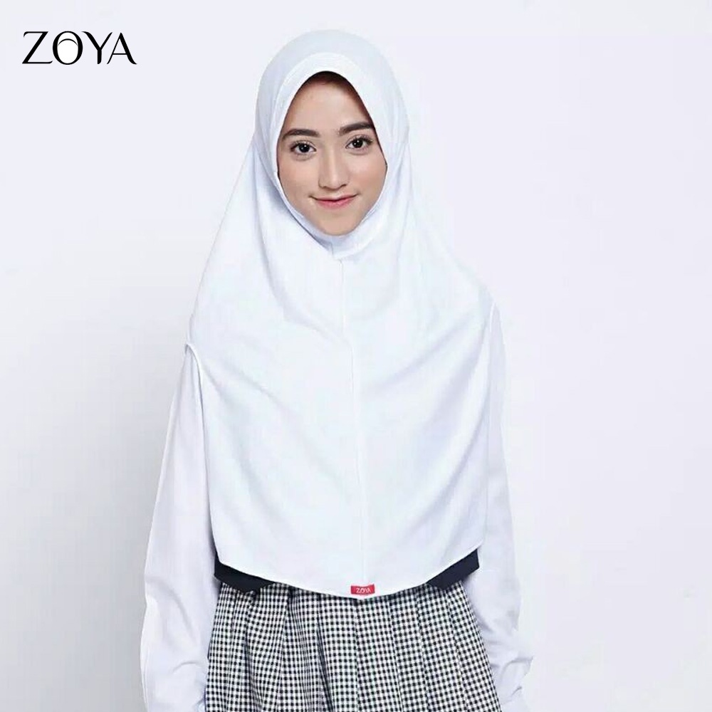 Jual ZOYA Kerudung Sekolah Bergo Cemerlang Mini Midi Dan Maxi Putih ...