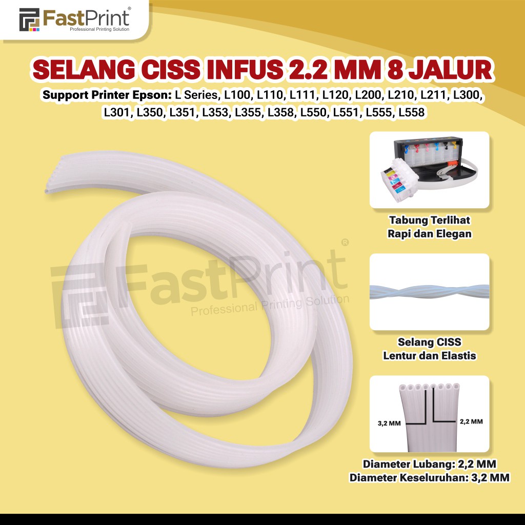 Selang CISS Epson L Series Diameter 2.2 MM 8 Jalur