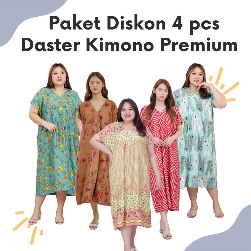 LD 135 140 Paket 4pc Daster Kimono Rayon Kekinian Premium Home Dress Daster Ibu Hamil Dan Menyusui B
