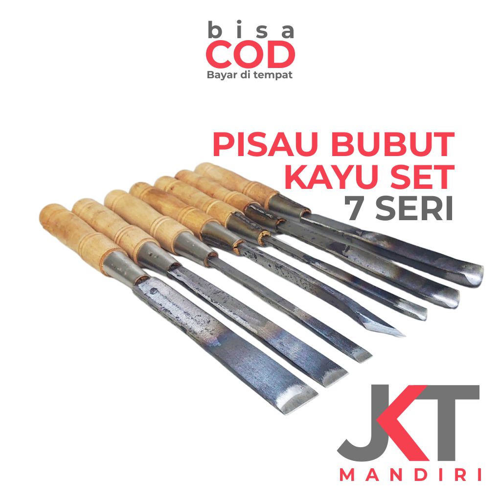 PAHAT BUBUT KAYU / PAHAT BUBUT KAYU JEPARA / PISAU BUBUT KAYU SET SUDAH DIASAH BAHAN BAJA PER