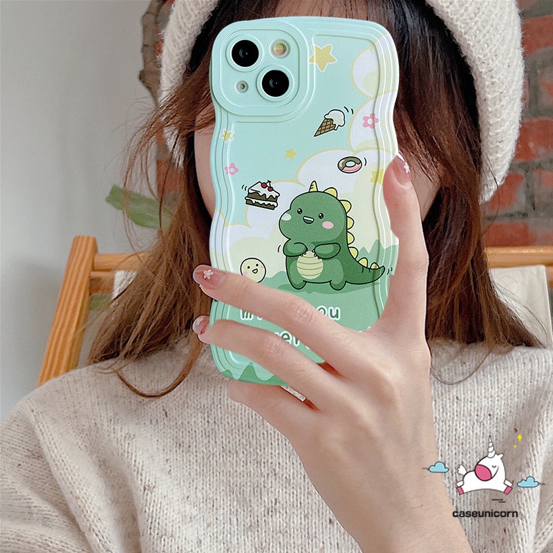 Wavy Edge Case Redmi 12C 10A 9T 10C 9A 10 9 9C POCO X3 Pro NFC M3 Mi 11T Pro Redmi Note 10 Pro 10 10s 11 11s 9 8 10Pro 9pro 11pro+9s Kartun Little Dinosaurus Teh Susu Sarung Soft Cover