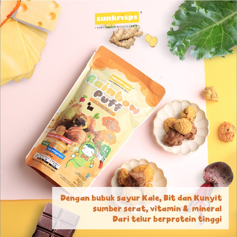 Paket Rainbow Puff | Sus Kering Pelangi Coklat by Sunkrisps