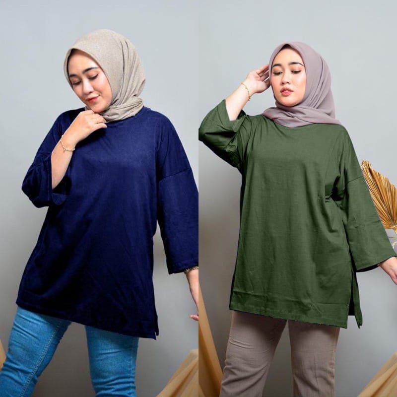 Tq88indonesia Fashion Baju Atasan Wanita Terbaru / Keysila Oversize / BLouse / Blus Polos / Pakaian Casual Cewek / Ootd