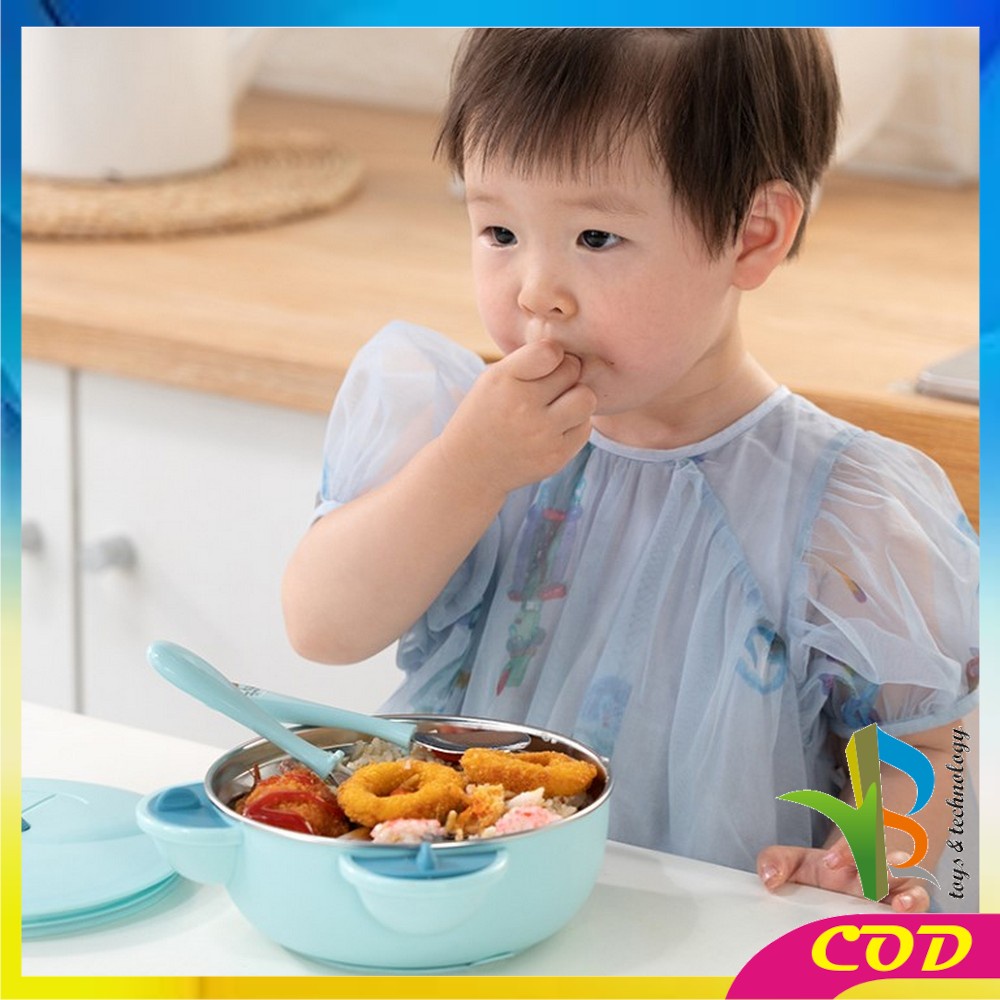 RB-C353 Tempat Makan Anak Karakter Bear Lucu Set / Lunch Box Anak / Kotak Bekal Anak Stainless / Tepak Makan Anak Karakter BPA FREE