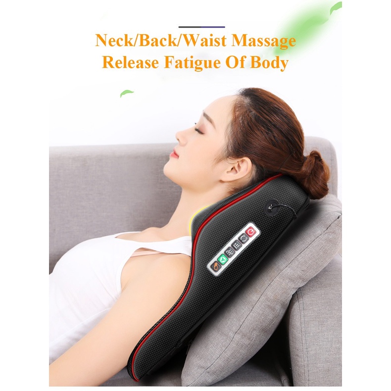 PROMO Bantal Pijat Bahu,Leher Multifungsi 24 Watt Massage Pillow Mobil dan Rumah Car Home - QR-N09