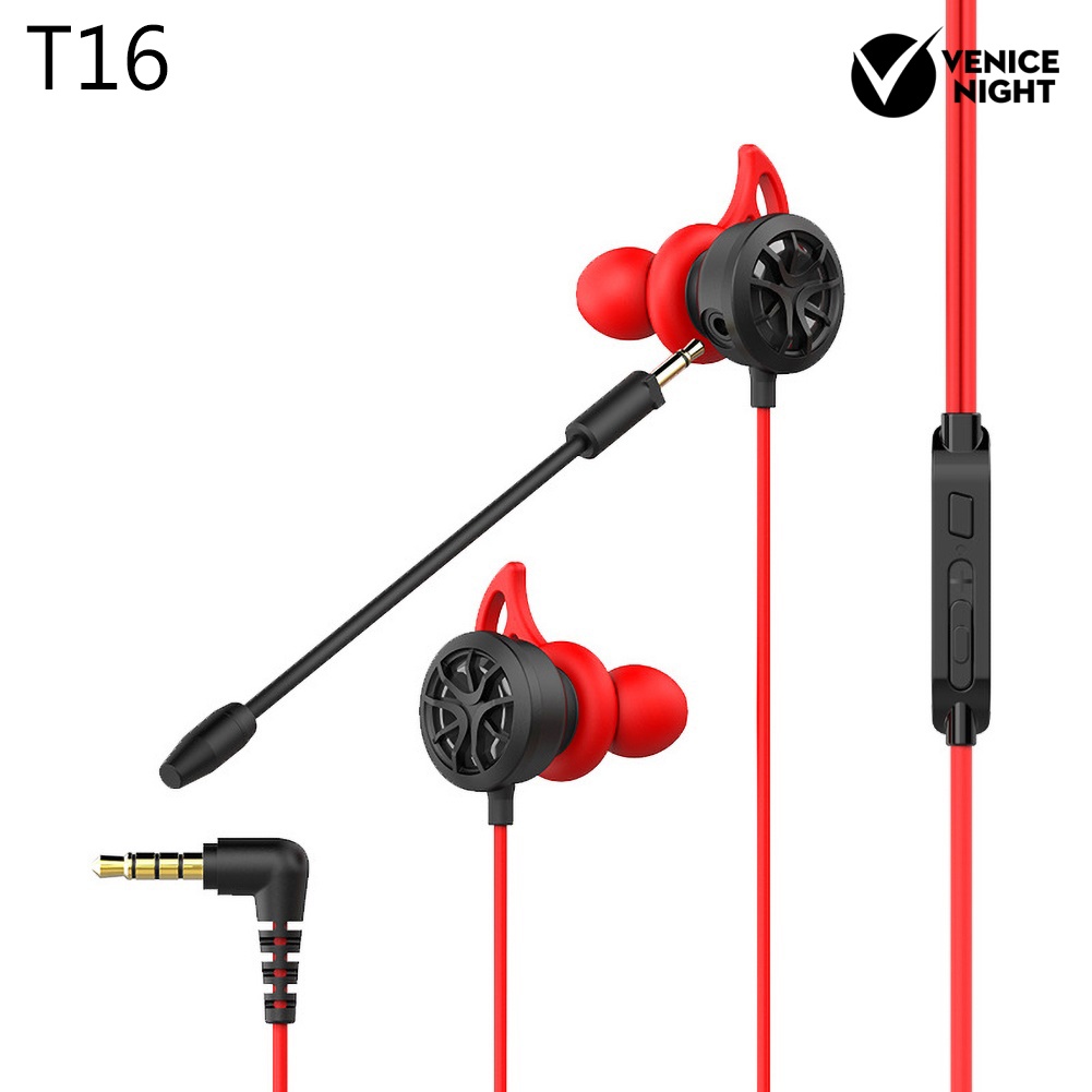 (VNEP) (Berkabel) T10/T16 Universal In-Ear Noise Reduction Bass Gaming Earphone dengan Mic